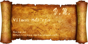 Vilmos Márta névjegykártya