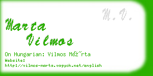 marta vilmos business card